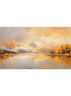 大芬村手绘背有靠山客厅油画