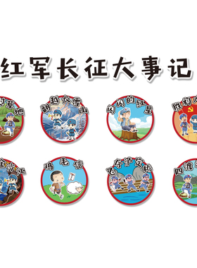 幼儿园环创爱国长征文化墙贴成品