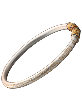 珐琅心经手镯纯银新中式描金镯子