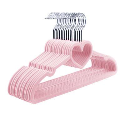 少女心爱心型植绒衣架绒面衣柜架