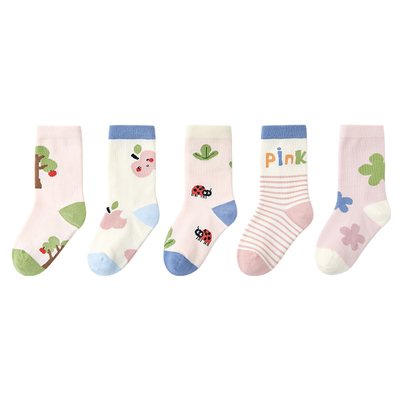 「甜蜜白桃」女童初春袜子