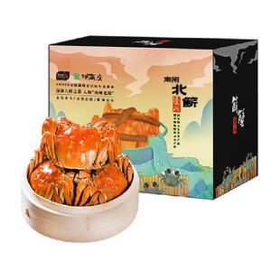 湖西庄江苏泰州溱湖簖蟹鲜活大闸蟹螃蟹河蟹现货礼盒