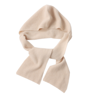 羊毛带帽披肩秋冬时尚保暖连帽一体女装饰围脖防寒护颈两用围巾潮