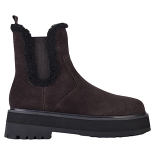 Flattered Eira女士麂皮切尔西靴厚底增高加绒短靴2025秋冬新款