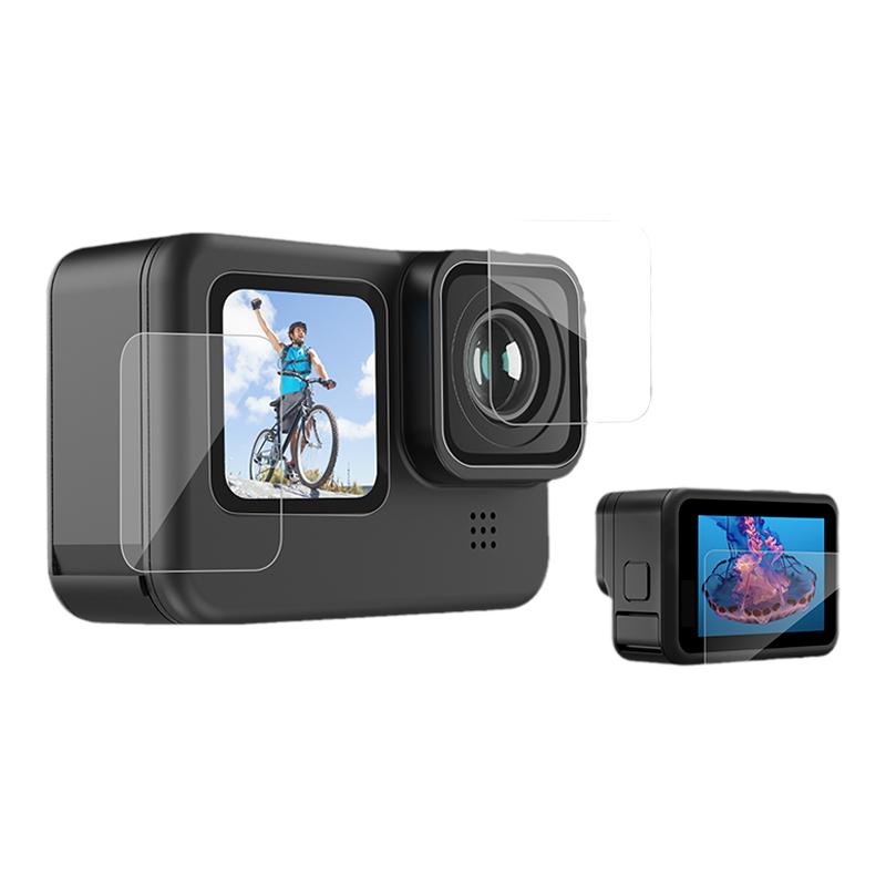 适配gopro12/11/10/9钢化膜相机屏幕高清保护膜镜头防刮花贴纸运动相机镜头膜gopro9贴膜gopro10配件11贴膜