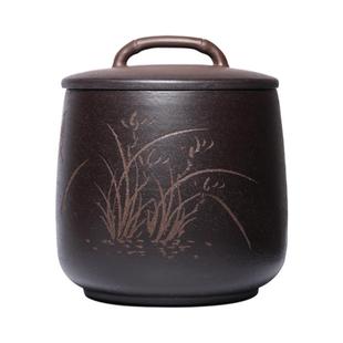 紫砂茶叶罐 普洱茶饼专用盒存放保存缸陶瓷茶缸存茶罐大号二斤装
