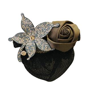 高端头花女网兜年新款丸子头发网女工作职业发夹头饰妈妈盘发神器