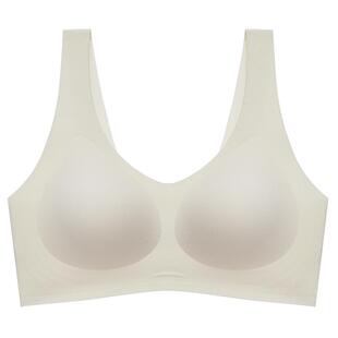 无痕内衣夏季女薄款小胸舒适裸感美背背心式一体固定杯运动文胸罩