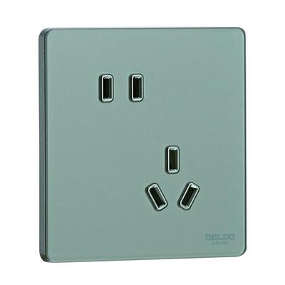 德力西开关插座面板超薄绿色款