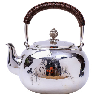 [特价]手工银壶纯银999日式烧水壶煮茶壶家用茶道银茶具日本银壶