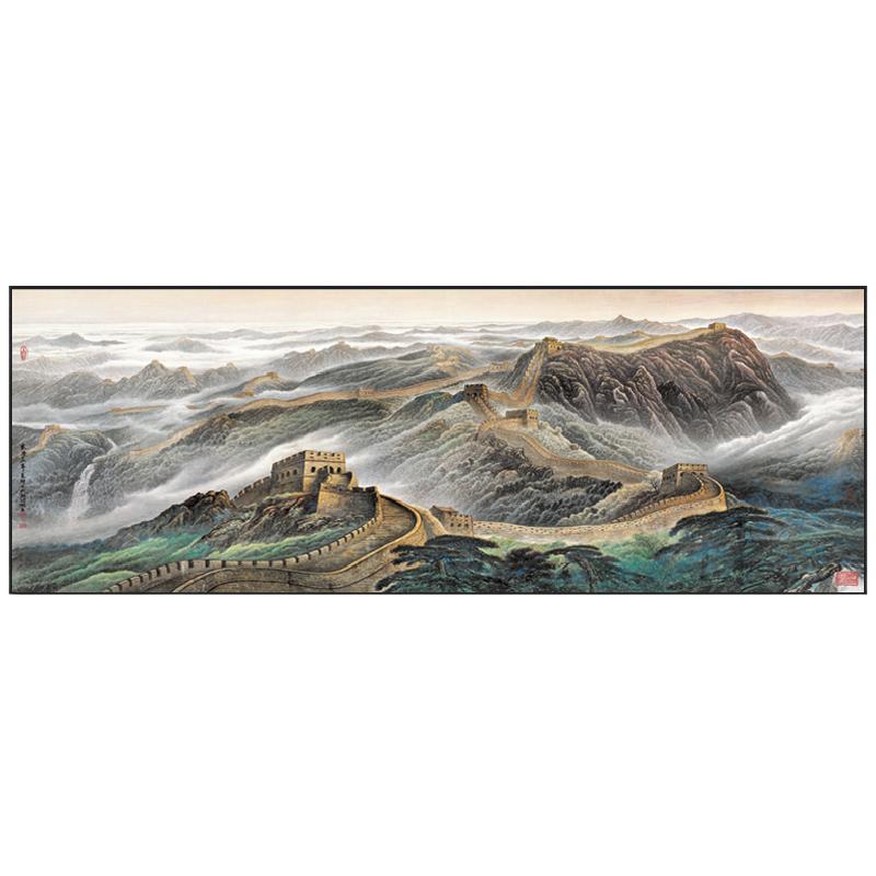 包安装万里长城水晶烤瓷镶钻客厅装饰画沙发背景墙挂画办公室壁画