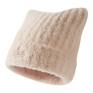 【鞠婧祎同款】AVIA爱威亚狐耳针织帽女秋冬显脸小保暖毛绒毛线帽