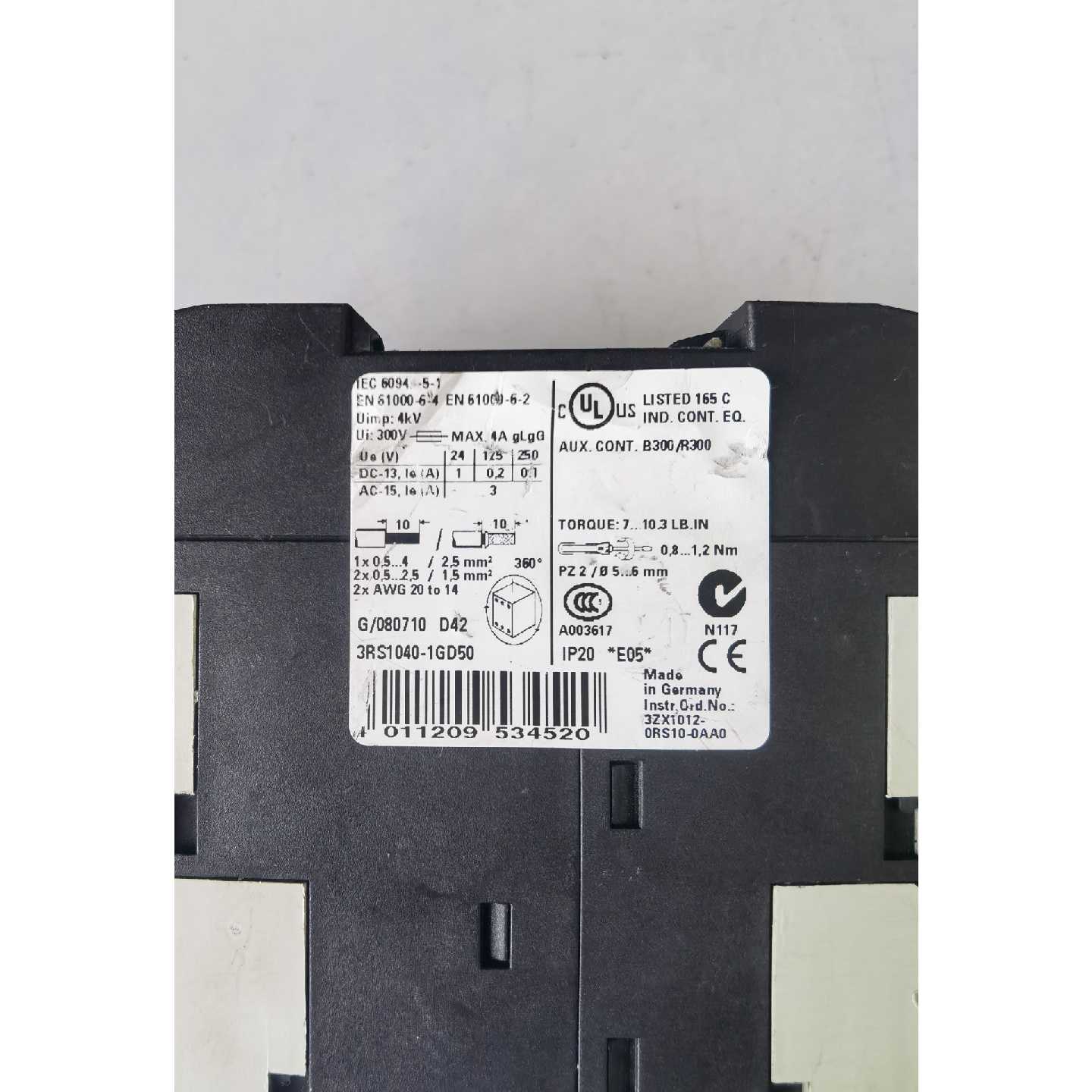 议价SIEMENS西门子3RS1040-1GD50温度继电器