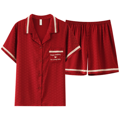 芬腾正品夏季冰丝短袖情侣家居服