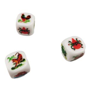 鱼虾蟹骰子老虎鸡葫芦筛子潮汕鱼虾蟹娱乐色子套装过年娱乐玩具