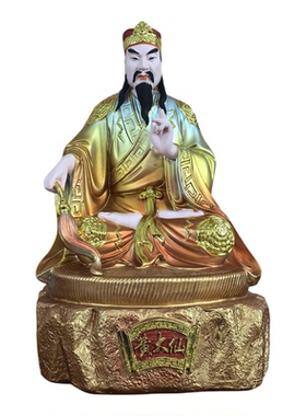 黄大仙神像树脂佛像仿铜彩黄初平养素净正真人像家居摆件
