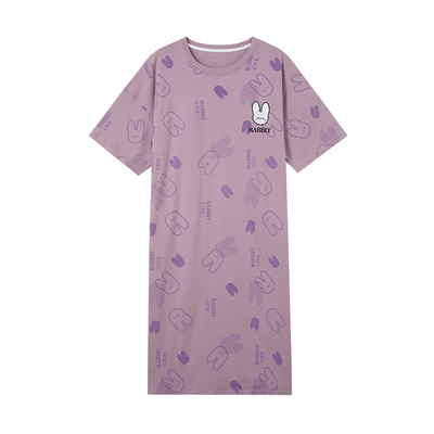 浪莎仿棉带胸垫睡裙女夏季可外穿