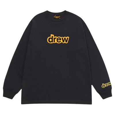 重磅300克Drew笑脸字母长袖T恤男