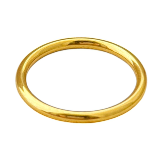 小众设计高级感轻奢古法传承磨砂仿真黄金素圈戒指对戒简约不掉色