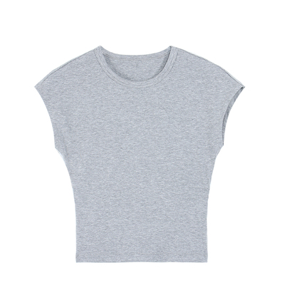 pusumede 后腰镂空扭结短袖t恤女休闲设计感短款修身小飞袖上衣