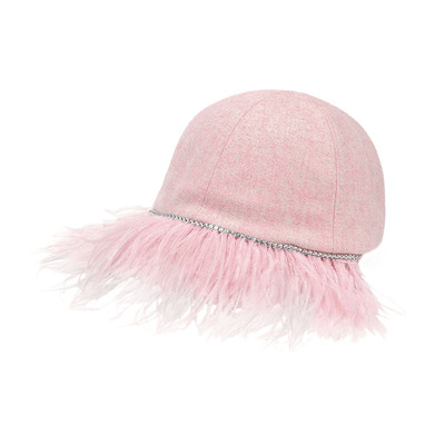 SeiCarinaY钻链羽毛棒球帽