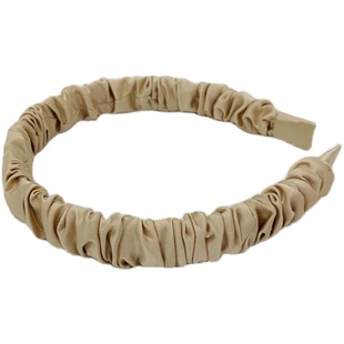 Ying.冷色调~韩国绸缎简约防滑褶皱发箍女百搭外出气质压发头箍