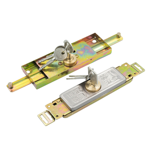 卷闸门锁卷帘门锁中间开十字铜芯通用型防盗车库门商铺连杆拉闸锁