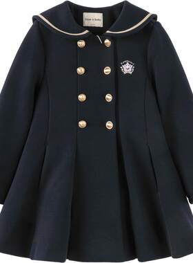 戴维贝拉女童外套儿童学院风上衣童装新款秋季女孩衣服呢大衣秋季
