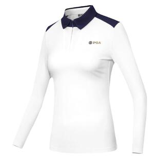 美国PGA 高尔夫服装女装裤子上衣长裤套装夏季T恤POLO衫 高弹修身