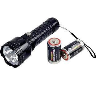 老式传统手电筒用电池款2节1号前开一档家庭备用照明充电强光3档