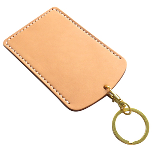 公交卡卡套钥匙扣真皮定制纯色头层牛皮学生饭卡校园门禁地铁卡包