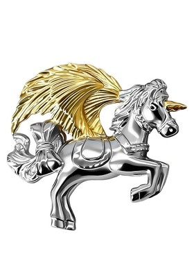 独角兽马纯银吊坠生肖马上有钱