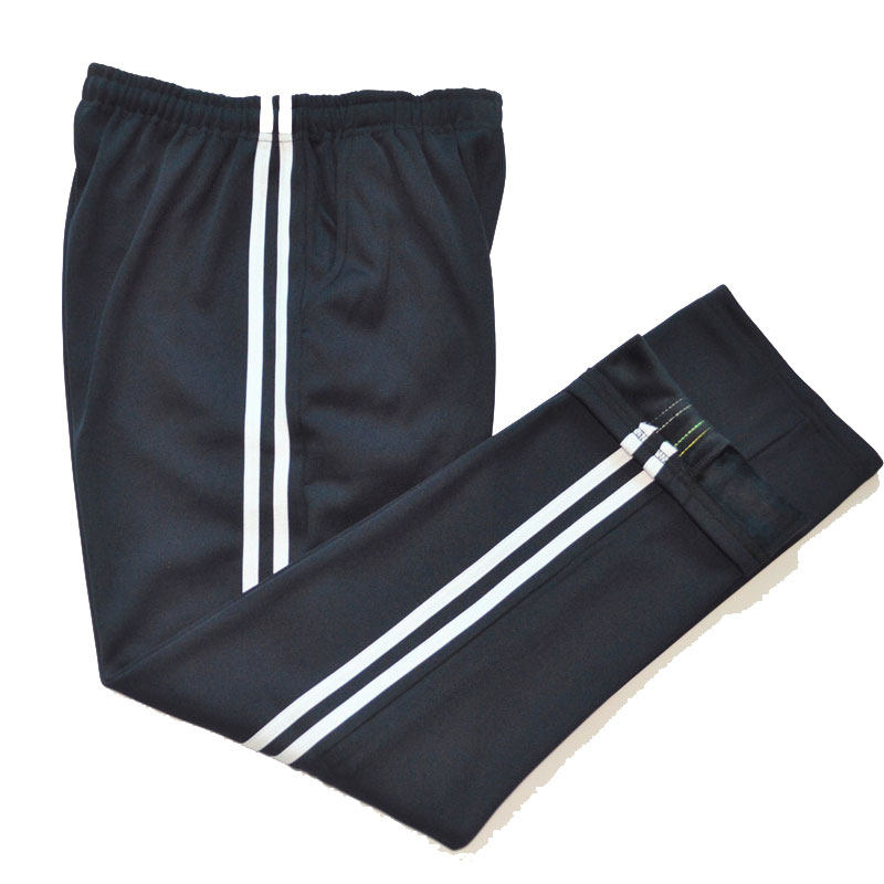 校服裤子小学生秋季运动裤白细条