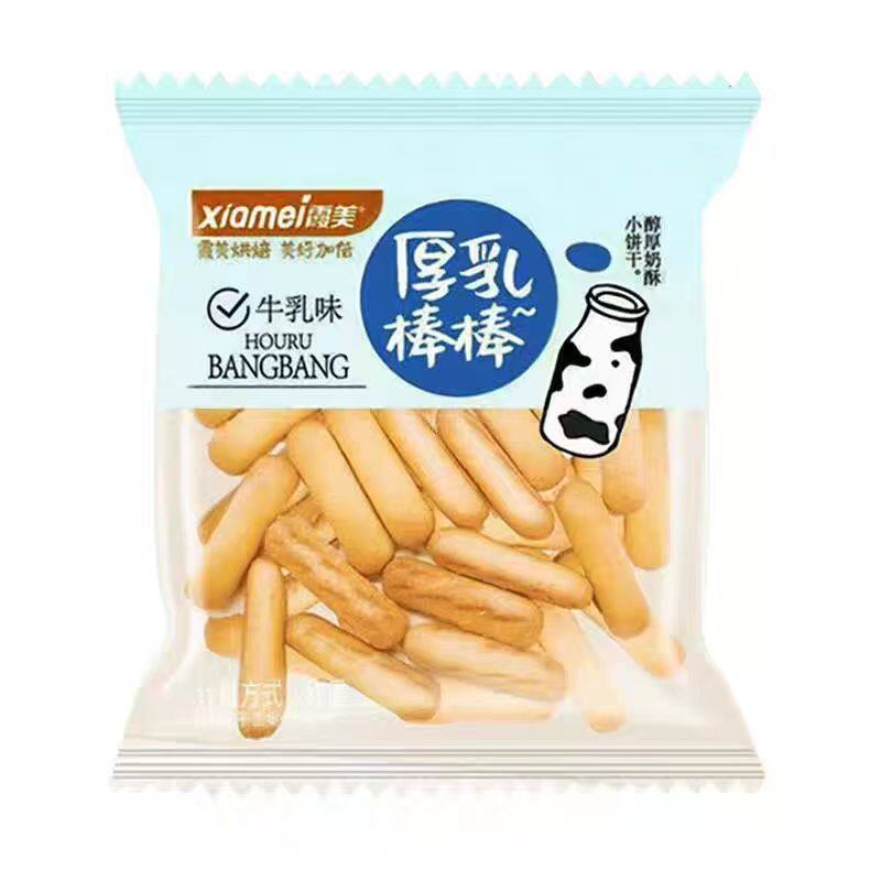 霞美厚乳棒棒饼干牛乳味儿童休闲零食早餐解馋独立小包装酥脆饼干