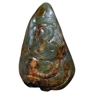 新疆和田玉籽料凤凰吊坠真皮天然沙枣青虎皮籽料丹凤朝阳手把件