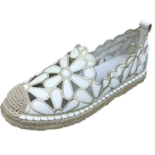 渔夫鞋女夏薄款小香风透气软底不累脚亚麻草编镂空一脚蹬懒人凉鞋