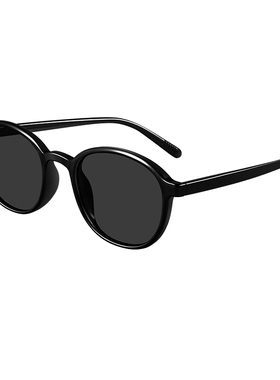 圆框复古时髦墨镜女款防紫外线2025新款偏光白色韩版网红太阳眼镜