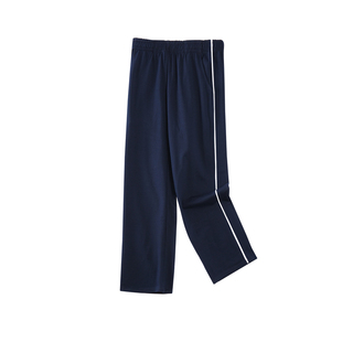 校服裤子藏青色一条二条杠冬季灰色初中生高中生小学生儿童运动裤