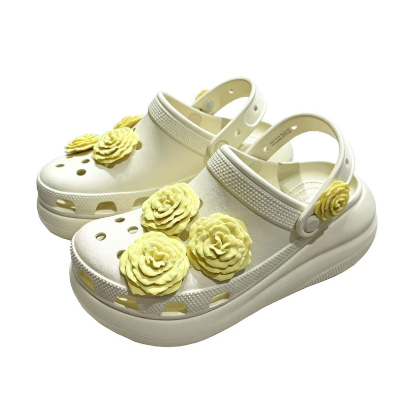Crocs经典泡芙叠影玫瑰Clog