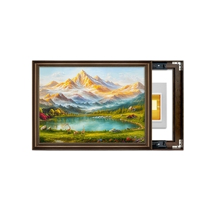 电表箱装饰画2026新款聚宝盆山水画配电箱电闸盒遮挡挂画免打孔