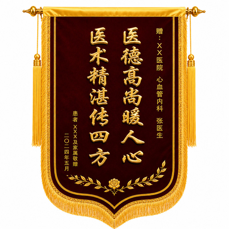 怀恩高档锦旗定制定做感谢医生