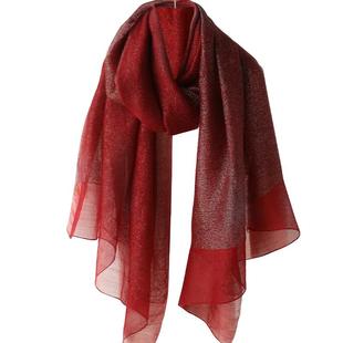 红色丝巾女妈妈婚礼礼服旗袍披肩外搭围巾婚宴喜婆婆2026新款高端