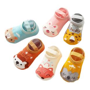 春夏秋季婴儿学步袜防滑软底不掉新生儿童地板袜子宝宝学步前鞋袜