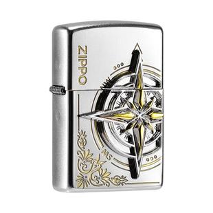 zippo打火机 爱情的指南针正版煤油防风贴章七夕节生日礼物送男生