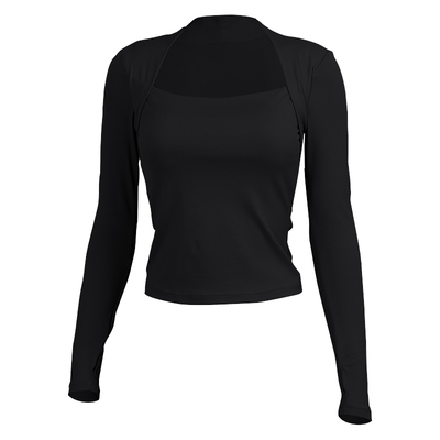 假两件瑜伽服女紧身显瘦健身长袖