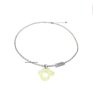 正确版潮流合伙人国潮同款中国风龙头玉石闪电项链嘻哈风街头男女