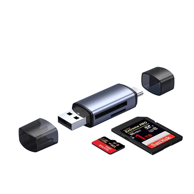 USB3.0读卡器Type-C相机手机电脑TF内存卡SD卡安卓OTG转接器多功能type-c二合一高速渲涯接口读取芯片监控