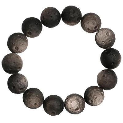 正品黑曜石星球手串天然银曜石