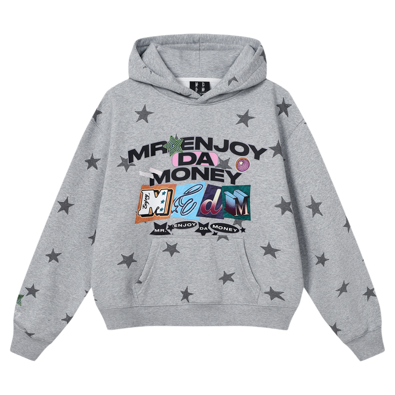 MEDM美式潮流星星加绒保暖卫衣