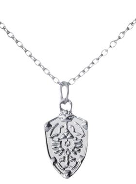 钛钢十字链情侣盾牌项链